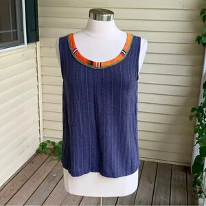 Faith By Celia Forrester Cami Tank Top Small Mixed Print Beaded Wearable Art